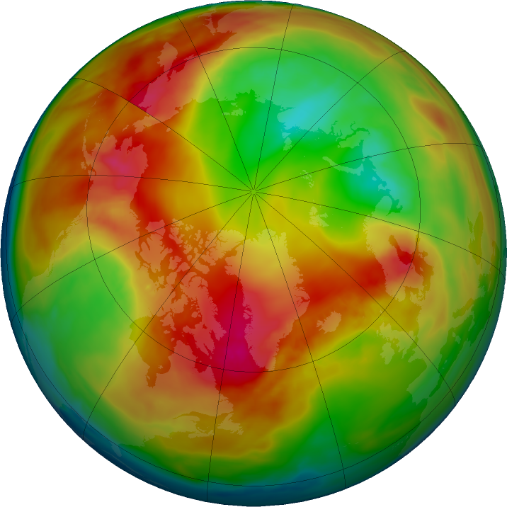 Arctic ozone map for 01 February 2024